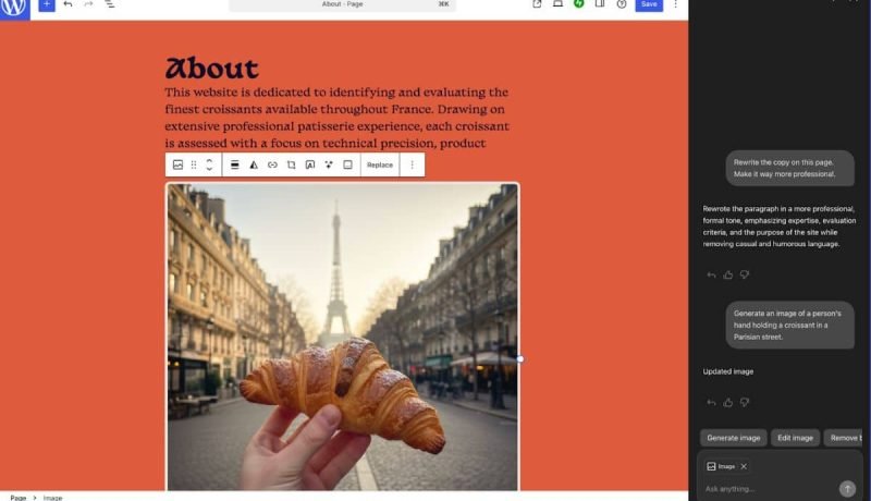 WordPress.com lanza asistente de IA integrado en editor