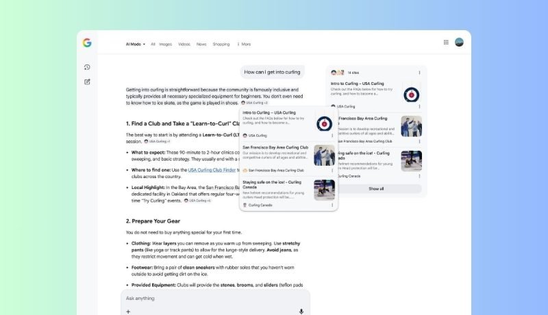 Google lanza enlaces pop-up en AI Overviews